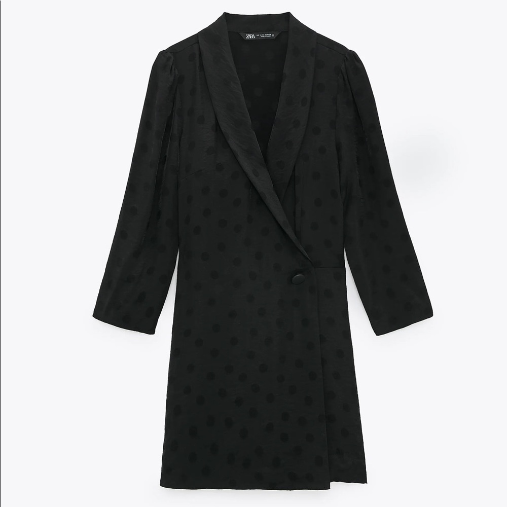 WOMAN BLAZER-STYLE JUMPSUIT JACQUARD POLKA DOTS - Picture 2 of 5